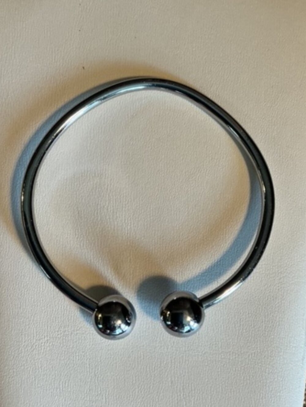 Sterling Silver Torque Bangle/Ball-End Cuff Bracelet